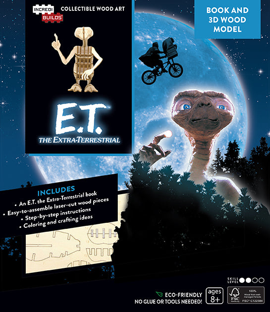 IncrediBuilds: E.T. the Extra Terrestrial Book and 3D Wood Model Kit - DIY Science Fiction Craft Project for Kids & Adults - Perfect for Movie Fans, STEM Learning, and Creative Home Decor