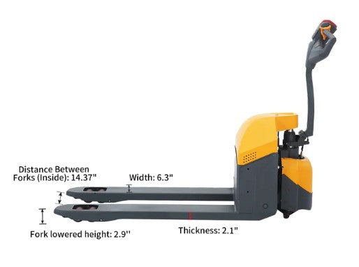 Apollolift A1029 Electric Pallet Jack - 3300 lbs Capacity, 48