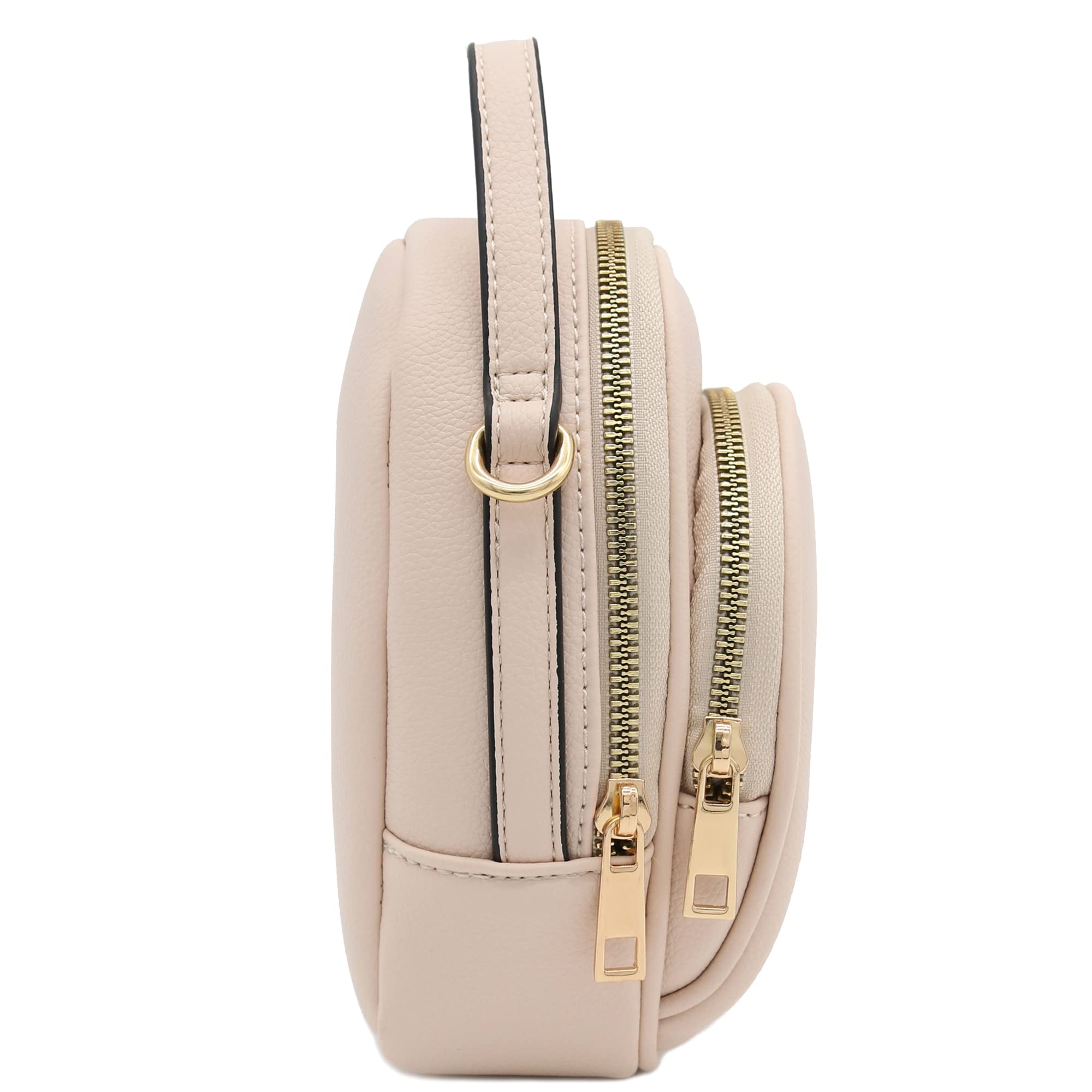Stylish Two Compartment Mini Oval PU Leather Crossbody Bag for Women - Perfect for Everyday Use, Travel & Shopping