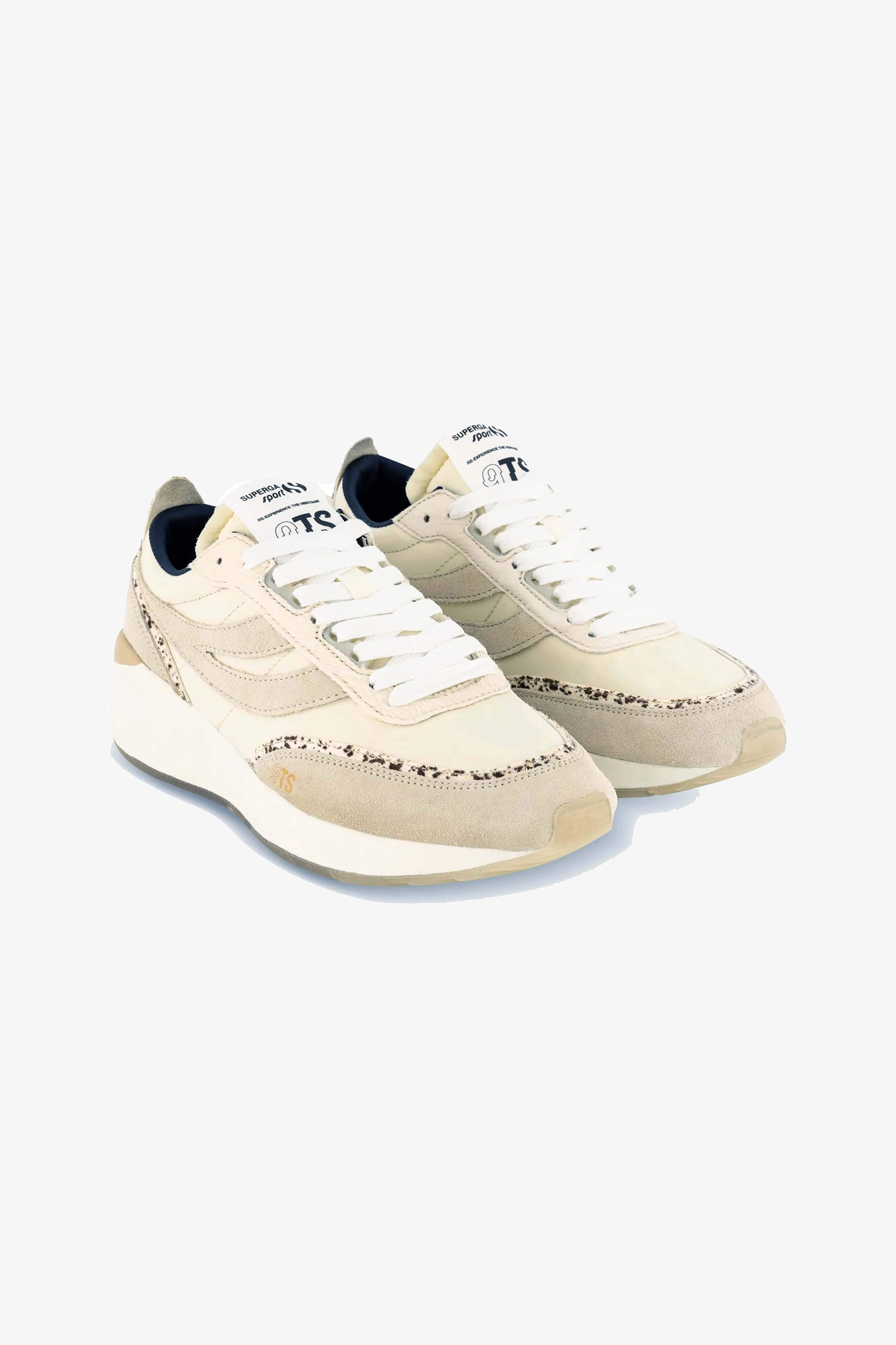 Beige 9TS Slim Calfhair Trainers for Men - Premium Leather Sneakers with Stylish Details | Perfect for Casual Wear, Office & Date Nights