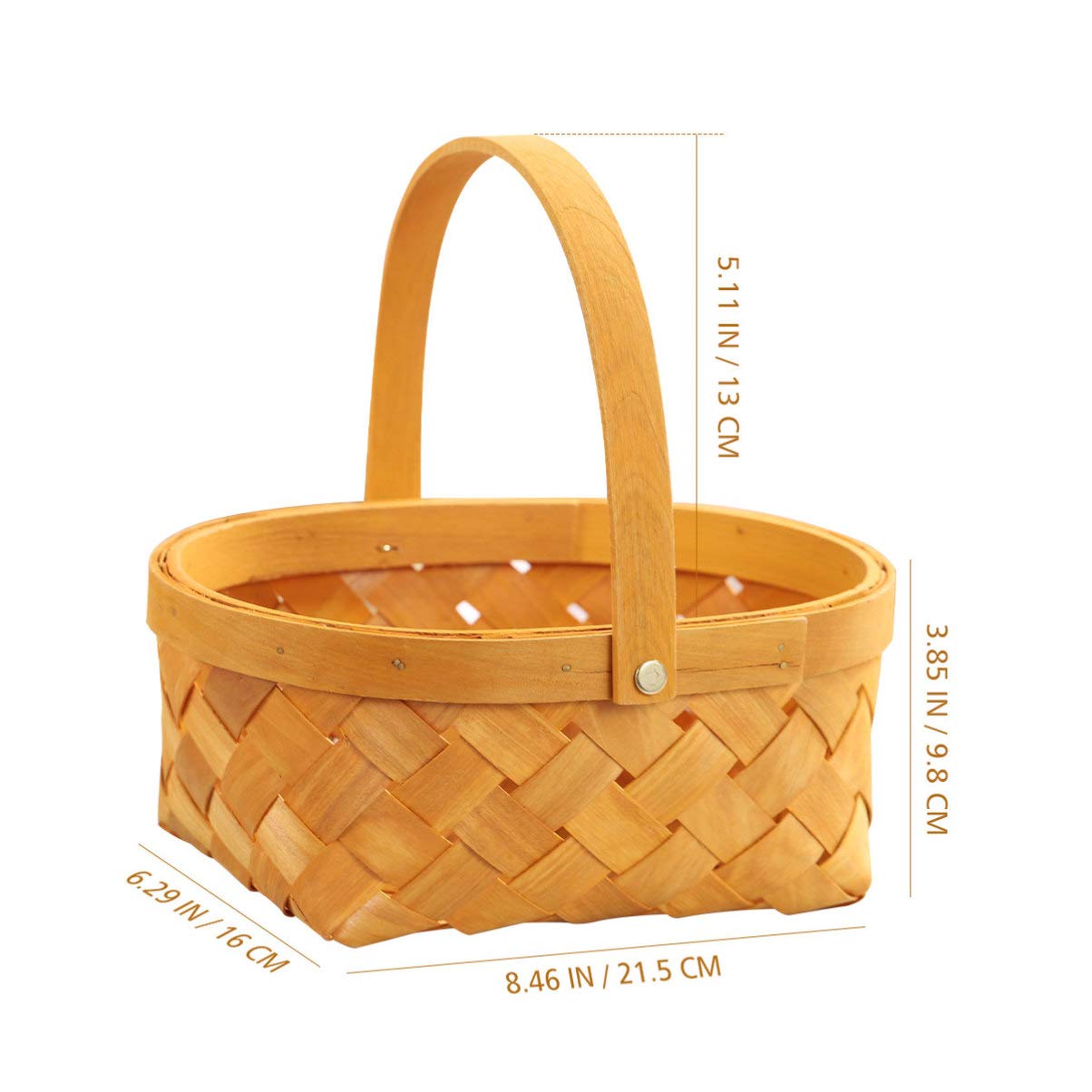 Handmade Rattan Storage Basket with Handle - Small Woven Wooden Container for Home Organization | Perfect for Bathroom, Bedroom, and Kitchen Storage
