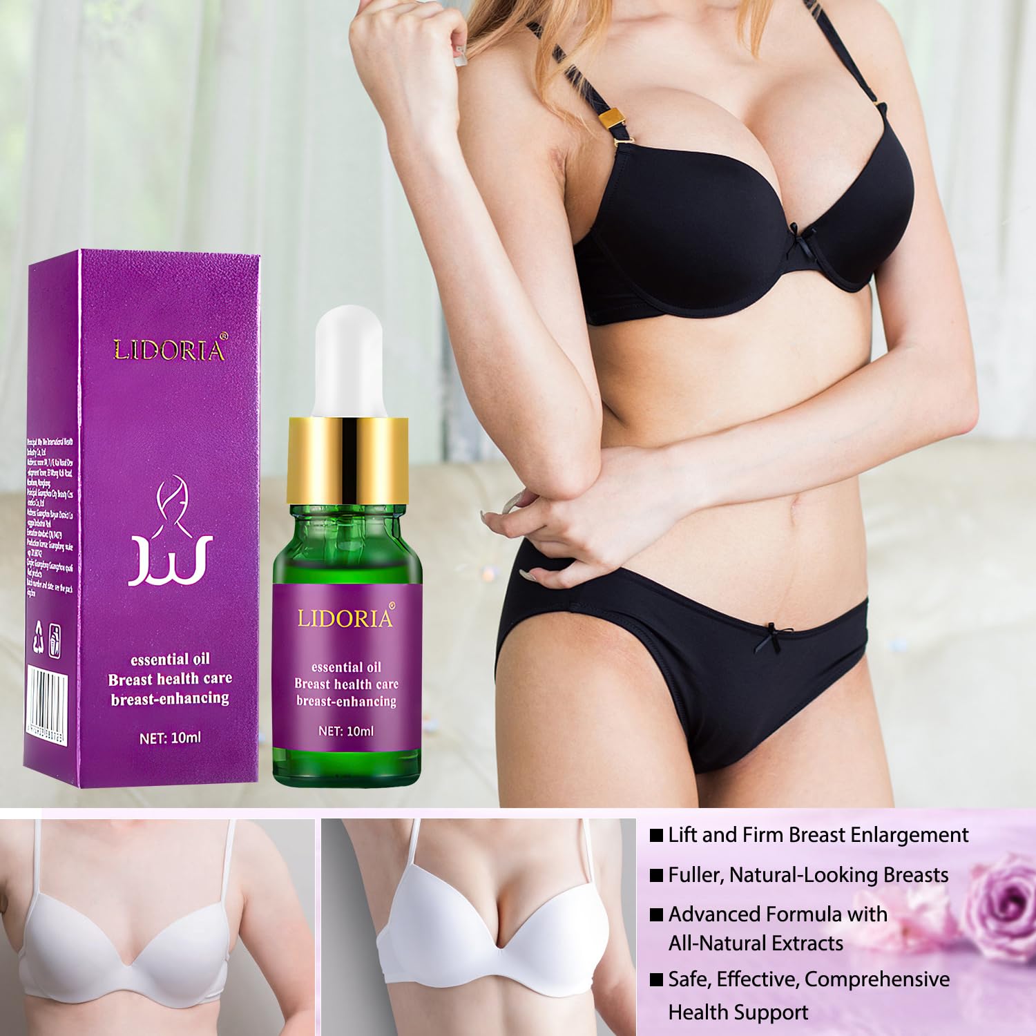 Natural Bust Firming & Enhancement Oil for Women - Organic Breast Lifting Serum with Nourishing Essence (2 Pack) | Breast Massage Oil for Plumping, Enlargement & Natural Curves | Perfect for Daily Massage & Self-Care Routine
