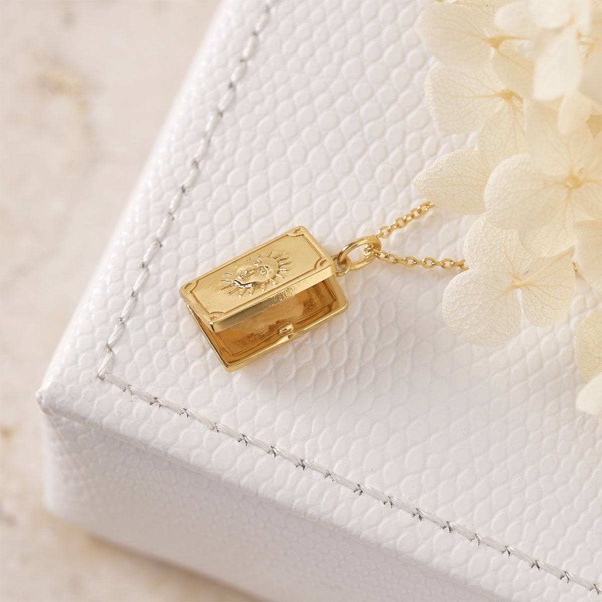 Gold Tarot Locket Necklace - Mystical Jewelry for Spiritual Protection & Fashion | Perfect for Witches, Pagans & Crystal Lovers