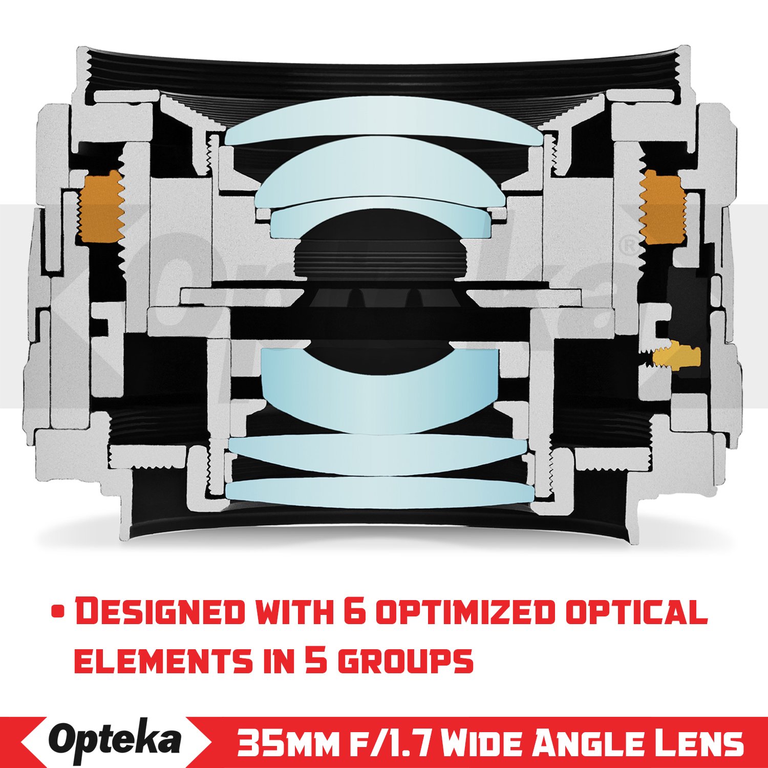 Opteka 35mm f/1.7 HD MC Manual Focus Prime Lens for Canon EF-M Mount APS-C Digital Cameras - Perfect for Portrait, Street & Low Light Photography
