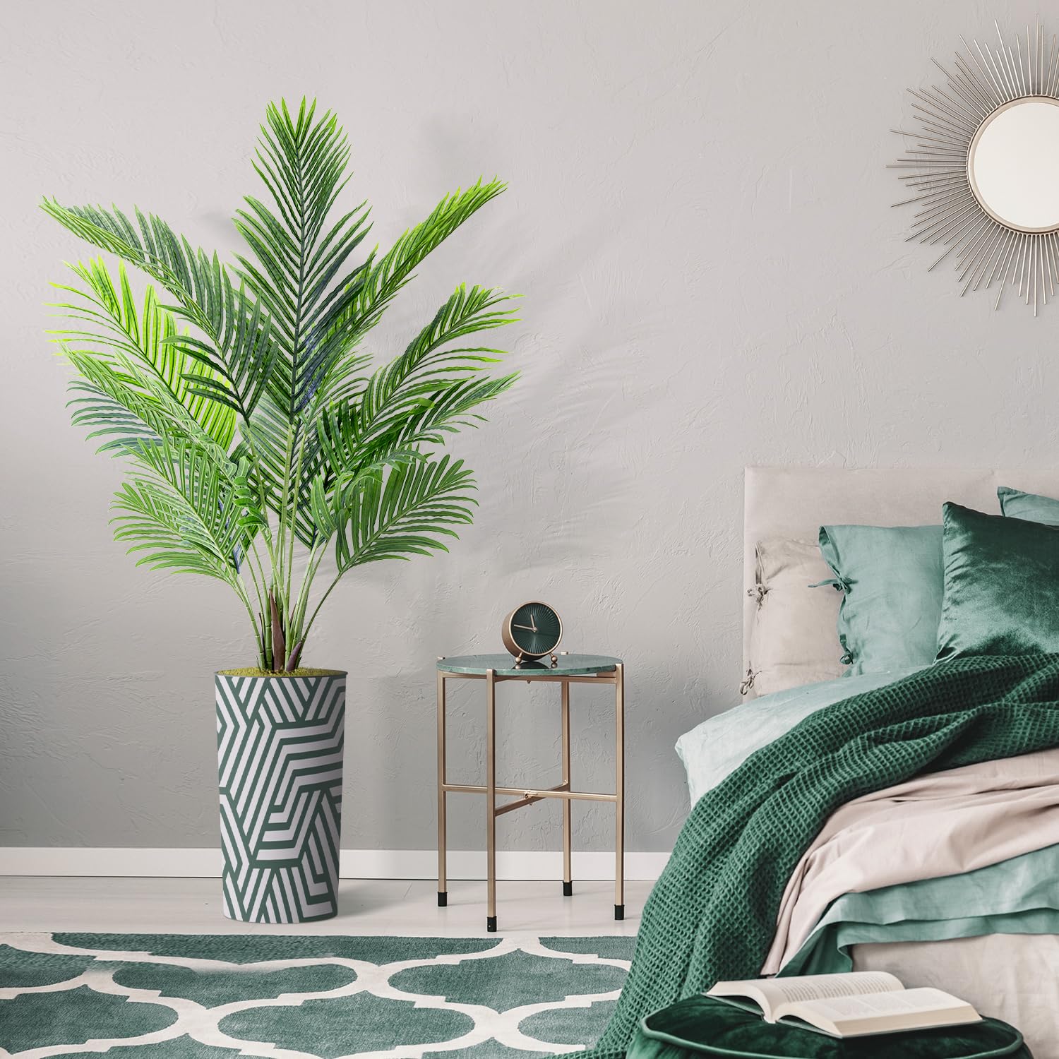 Artificial Areca Palm Tree in Geometric Planter - 66