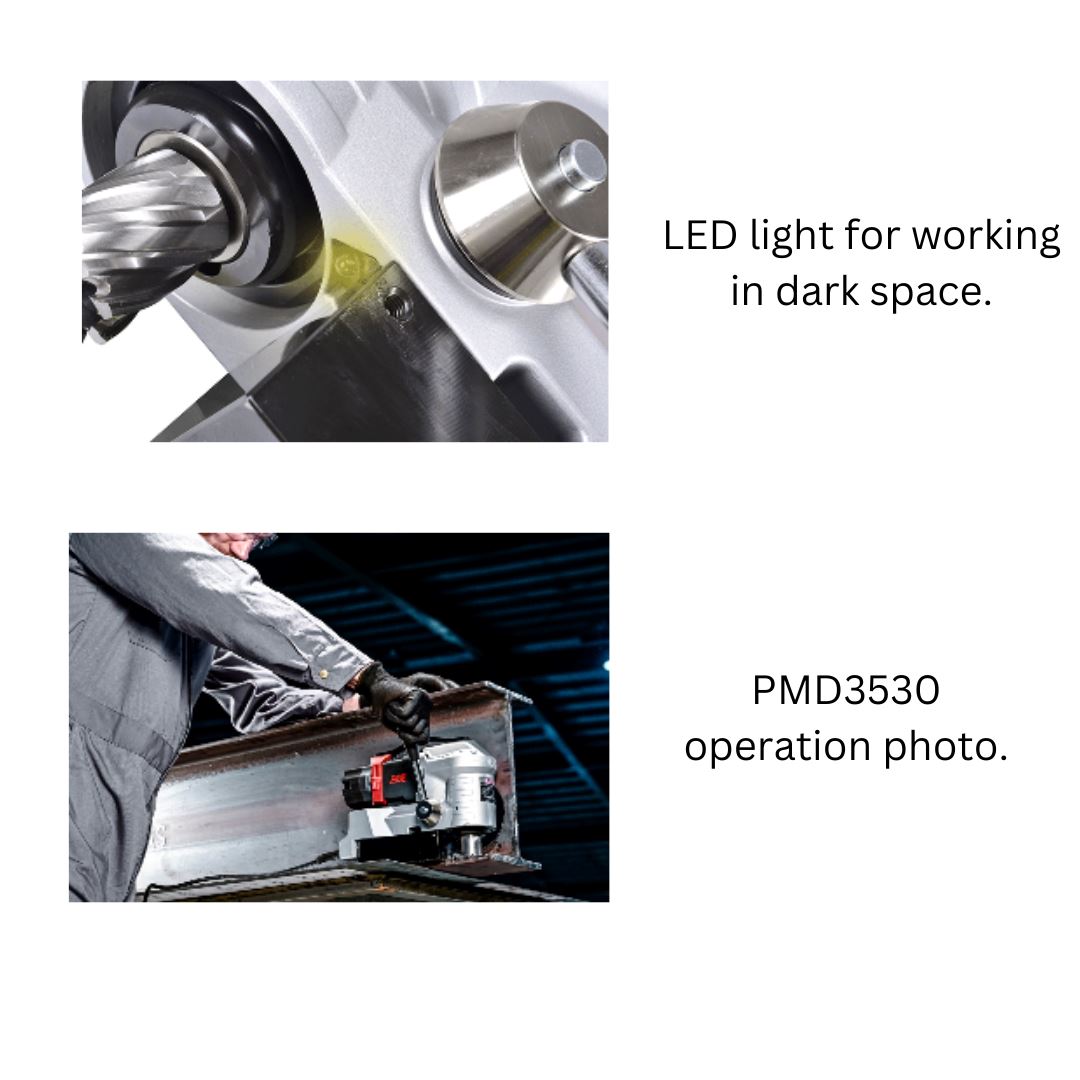 AGP Low Profile Magnetic Drill Press Core Drilling Machine - MD PMD3530 | Made in Taiwan | Heavy Duty Metal Drilling for Construction & Steel Fabrication