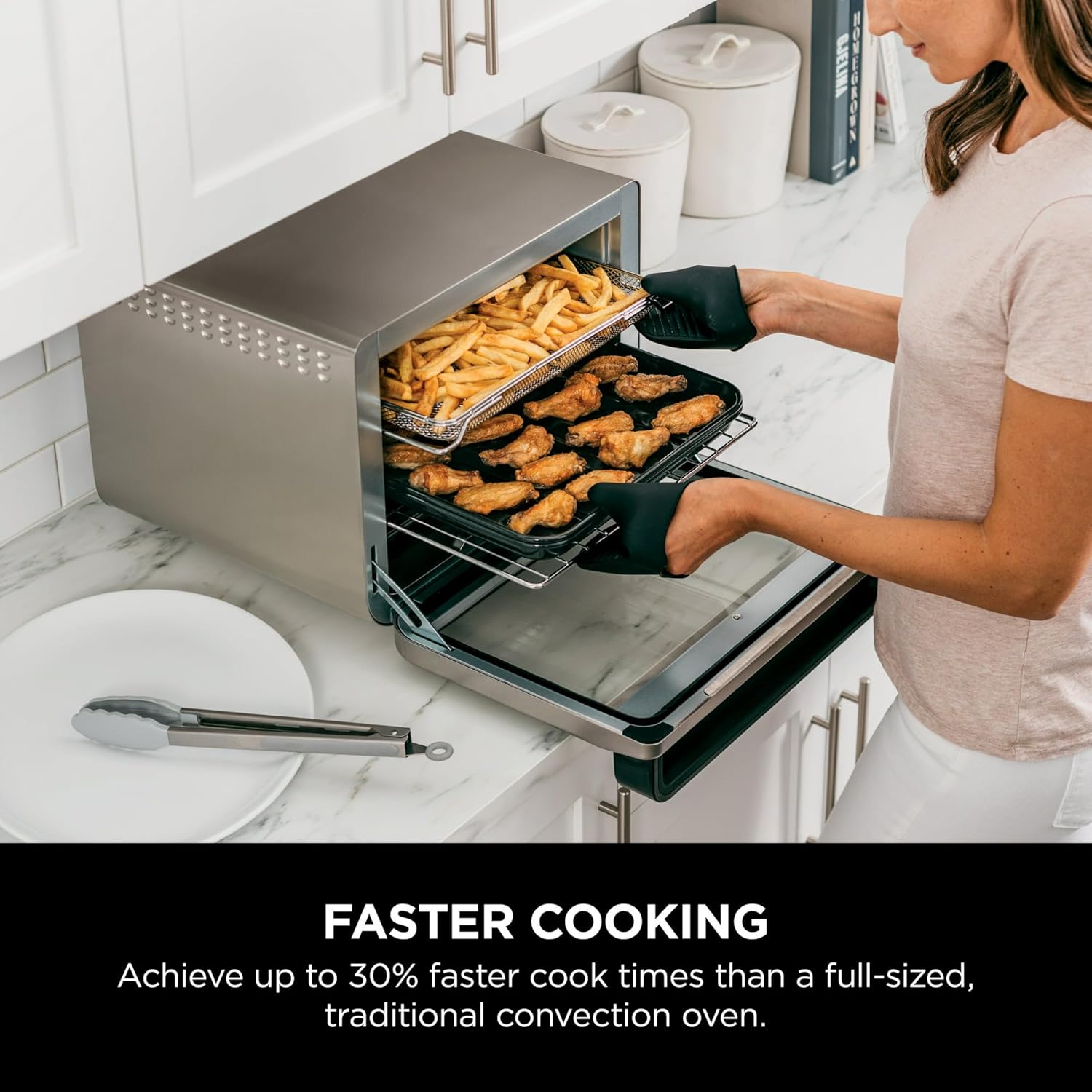 Ninja DT200 Foodi 8-in-1 XL Pro Air Fryer Oven - Large Countertop Convection Toaster Oven with Air Fry, Roast, Bake, Broil - Perfect for Family Cooking, Meal Prep & Healthy Air Fried Snacks