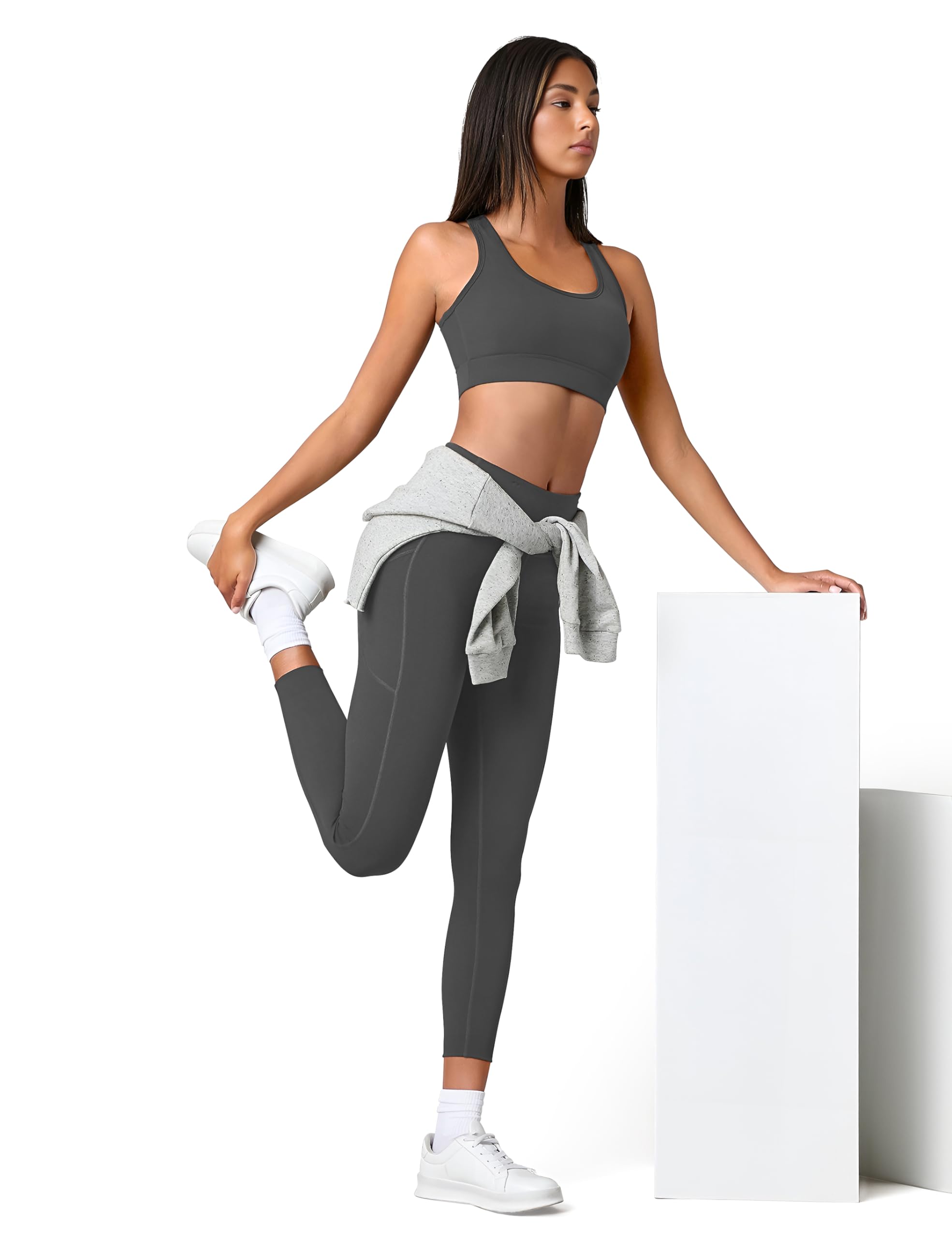 **SUNCLOVE Women's High Waisted Yoga Leggings with Pockets - 3 Pack Tummy Control Workout Pants for Running, Gym & Lounge**