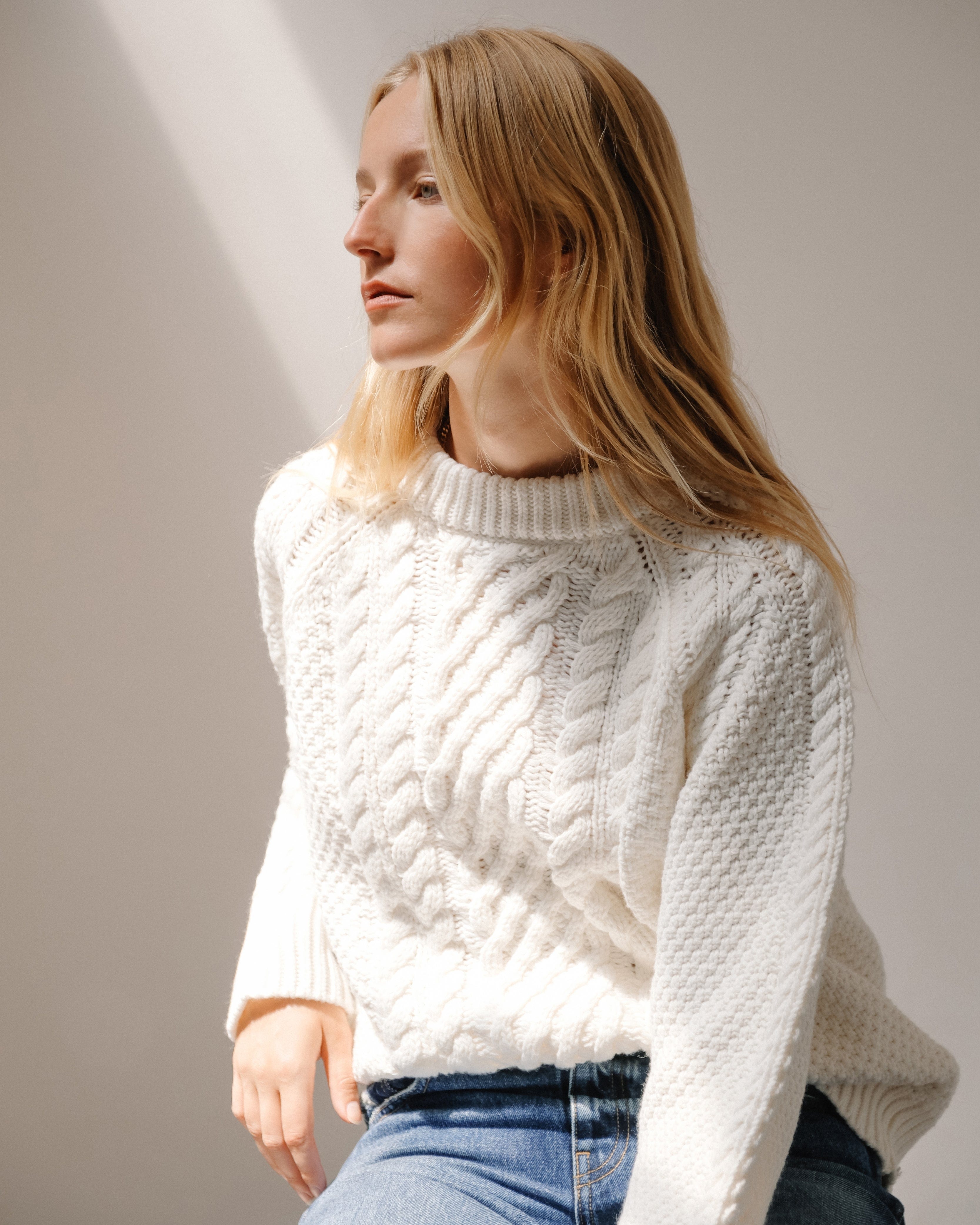 Brady Chunky Cable Knit Sweater for Women - Cozy Winter Pullover with Thick Yarn, Perfect for Christmas, Holiday & Casual Outfits