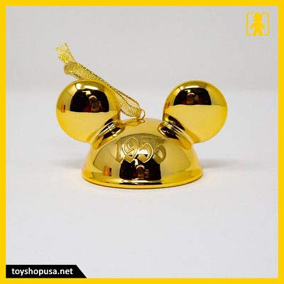2018 Disney Parks Mickey Mouse Club Gold Ear Hat Ornament - Limited Edition Collectible for Disney Fans, Perfect for Christmas Tree Decorations & Disney Themed Parties