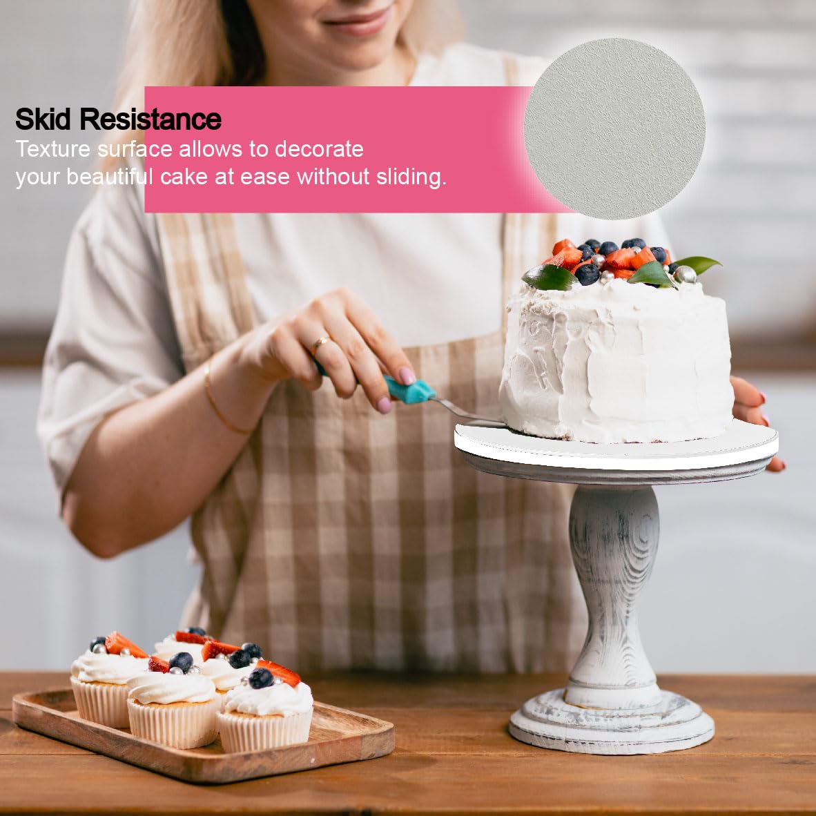 12 Inch Round Cake Drums (3 Pack) - White Greaseproof Cardboard Cake Boards for Heavy & Tiered Cakes - Perfect for Wedding, Birthday & Professional Baking Displays