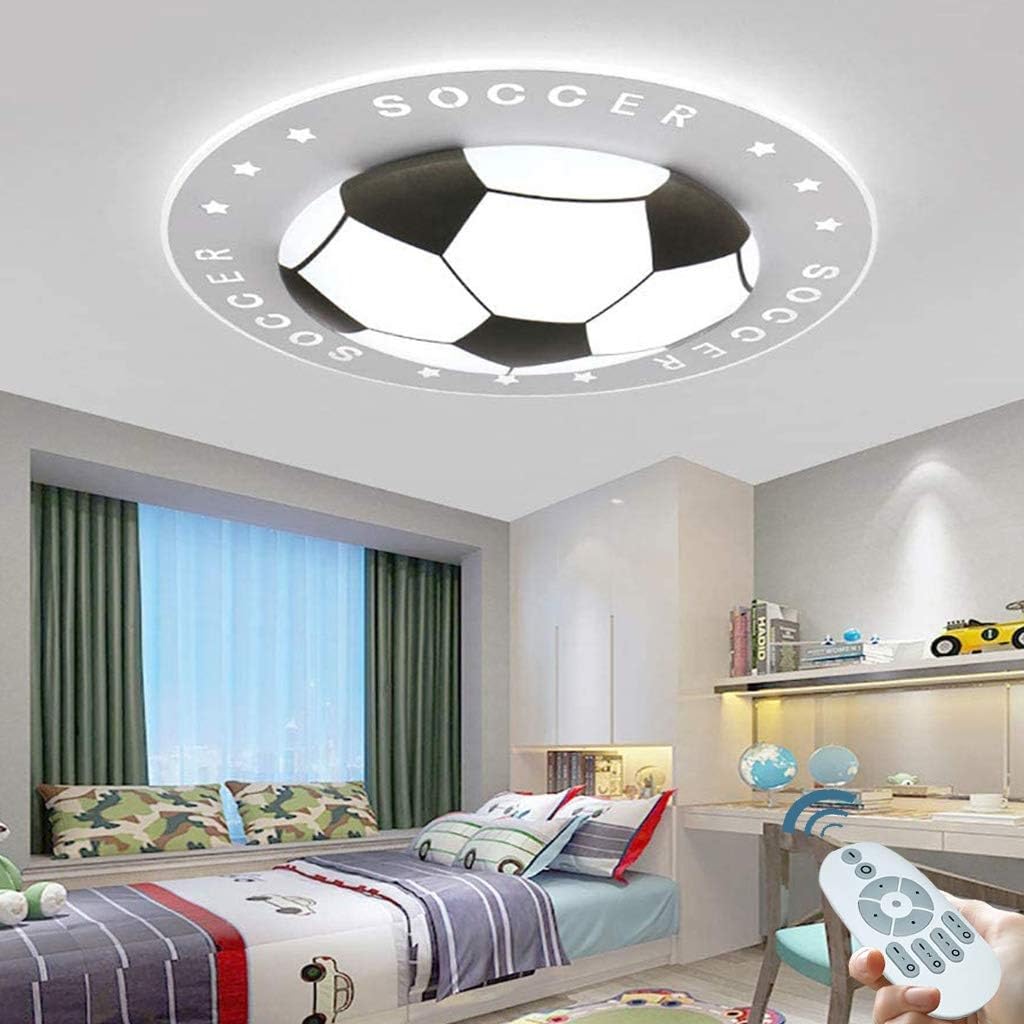 Cartoon Football Ceiling Light - Dimmable LED Kids Room Lighting for Boys & Girls, Eye Protection Nursery Bedroom Decor (42cm) - Perfect for Children's Bedrooms, Playrooms & Sports Themed Rooms