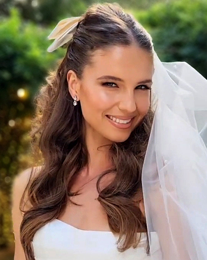 Elegant Pear Crystal Drop Wedding Earrings by Stephanie Browne at Kezani - Perfect for Bridal, Prom & Formal Occasions