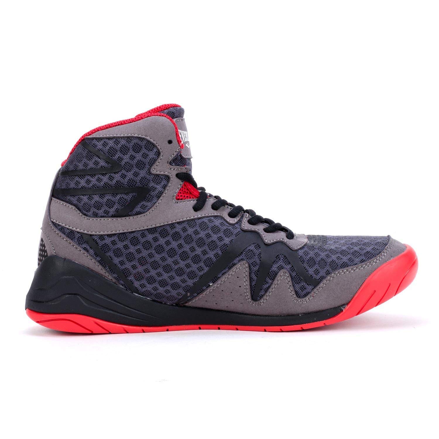 Everlast PIVT Low Top Boxing Shoes for Men - Size 12 Grey/Red | Lightweight Training Footwear for Boxing, MMA & Gym Workouts