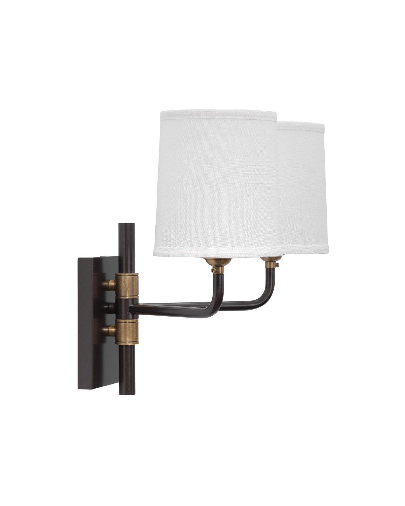 Lawton Double Arm Wall Sconce - Modern Matte Black Wall Light Fixture for Living Room, Bedroom & Hallway - Indoor Plug-in or Hardwired Wall Mounted Lighting