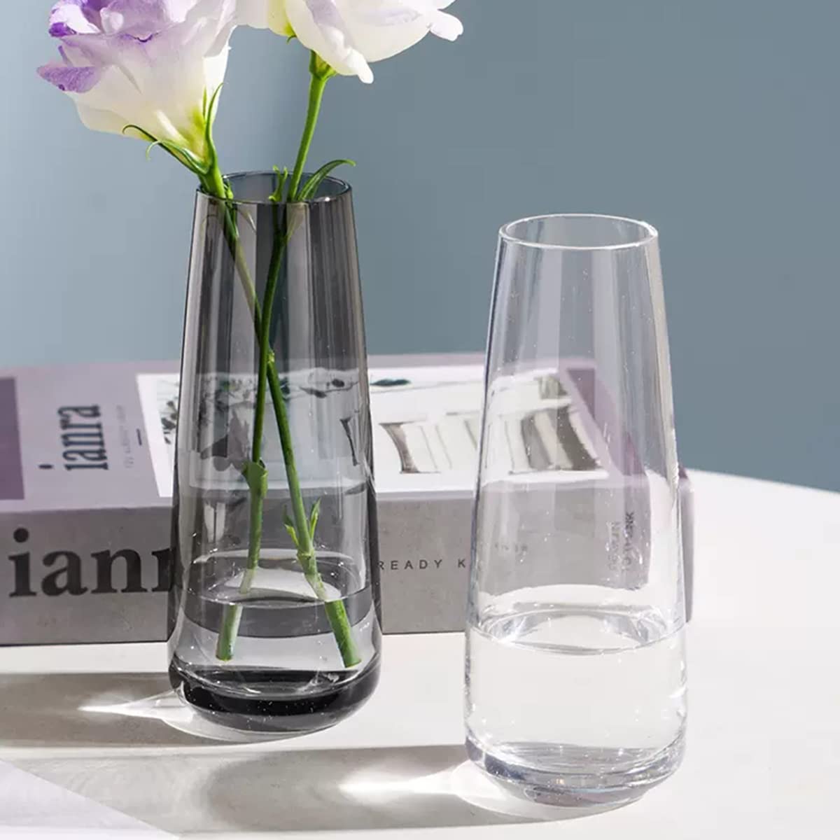 6-Pack Clear Glass Bud Vases for Flowers - Small Decorative Vases for Centerpieces, Weddings, Home Decor & Table Arrangements (Transparent)