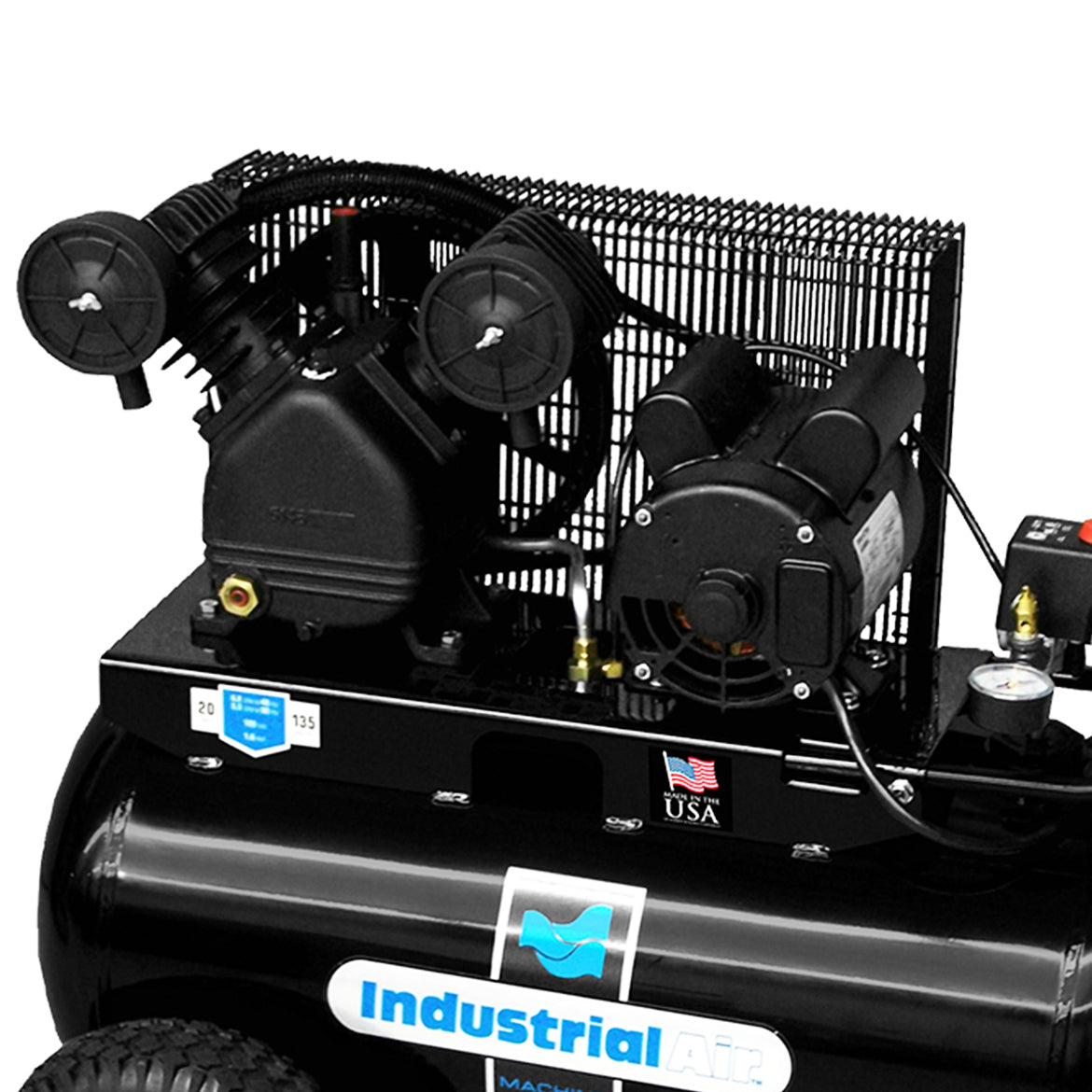 Industrial Air IP1682066.MN 120V 20-Gallon 1.6HP Horizontal Air Compressor - Powerful & Quiet for Home Garage, Workshop & DIY Projects