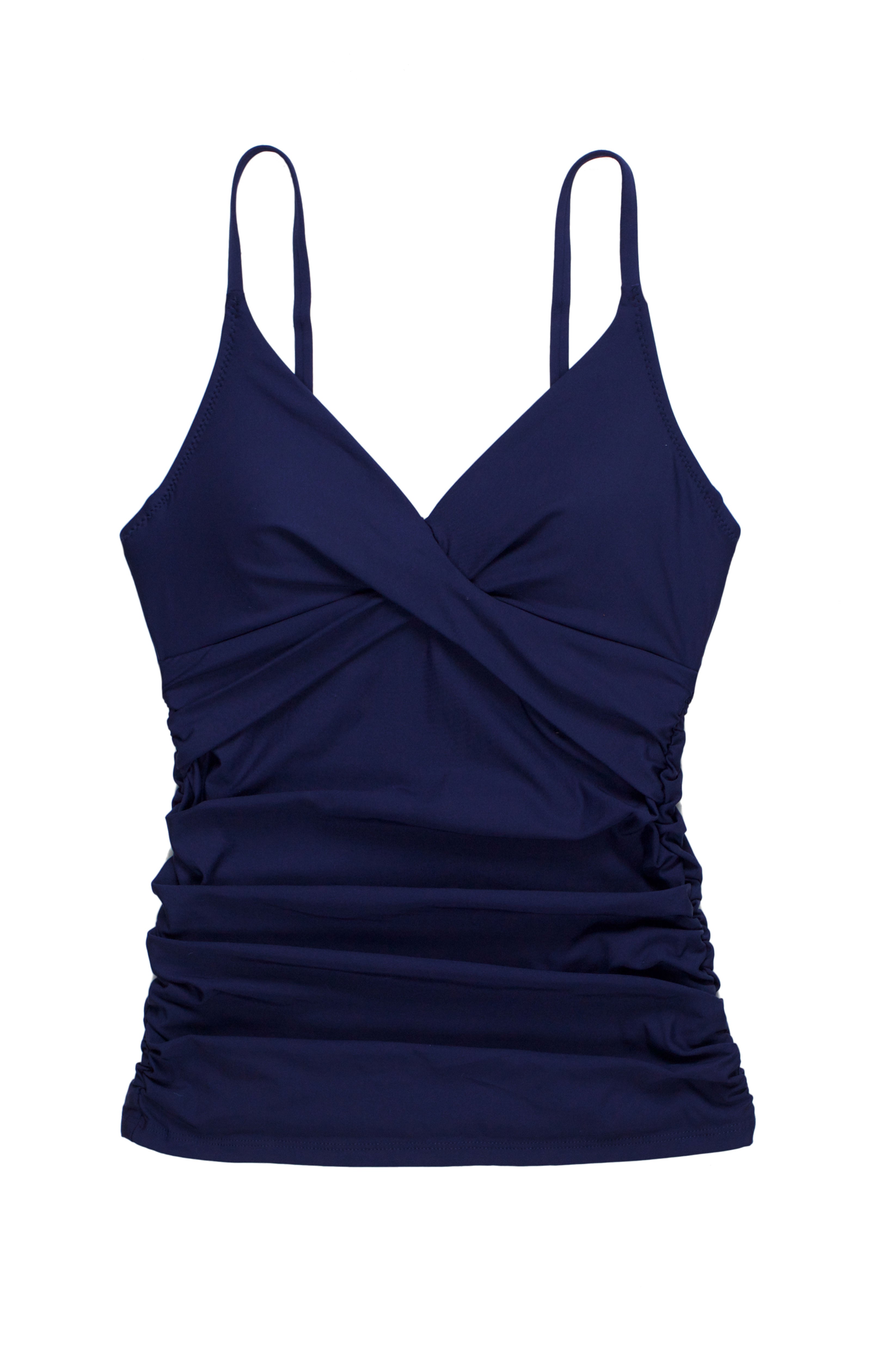 Women's Navy Blue Underwire Tankini Swimsuit - Adjustable Straps & Comfortable Fit for Beach, Pool & Vacation