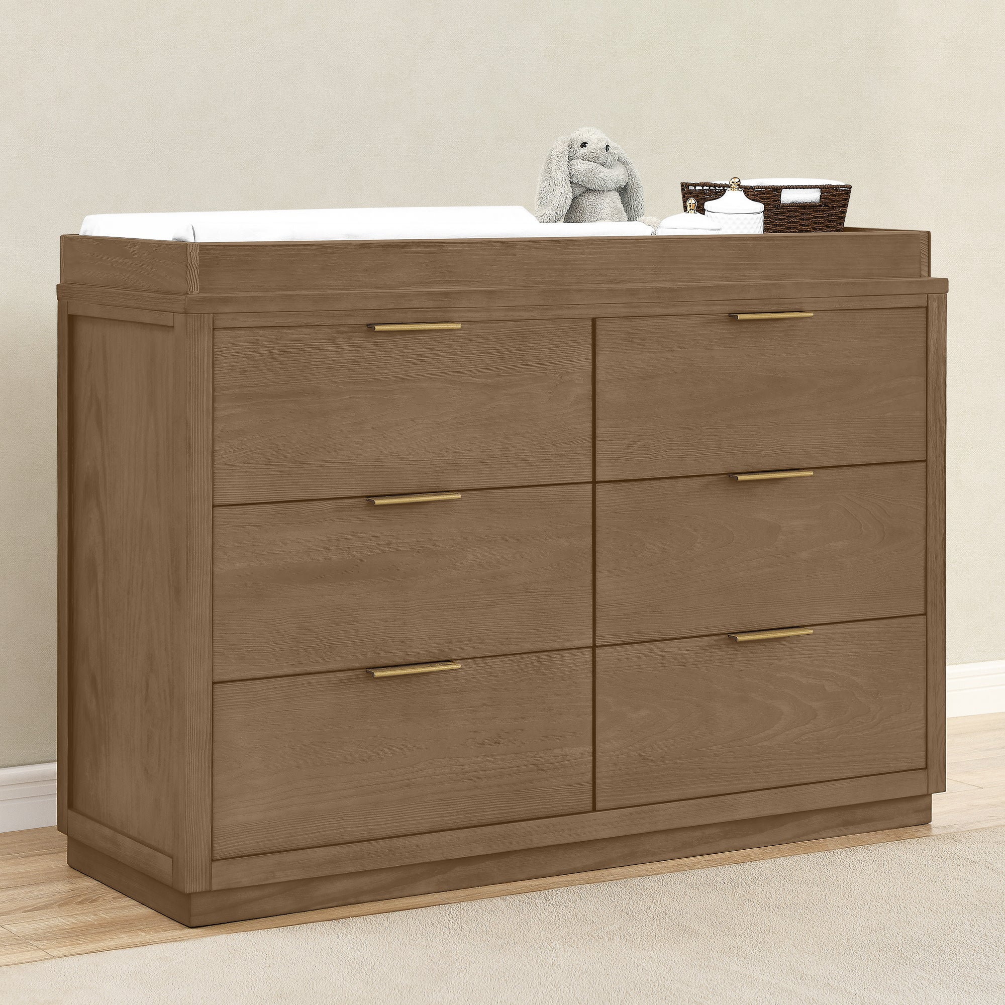 Forever 6-Drawer Dresser with Interlocking Drawers - Naturals Collection | Sturdy Wooden Bedroom Furniture for Home Organization & Storage