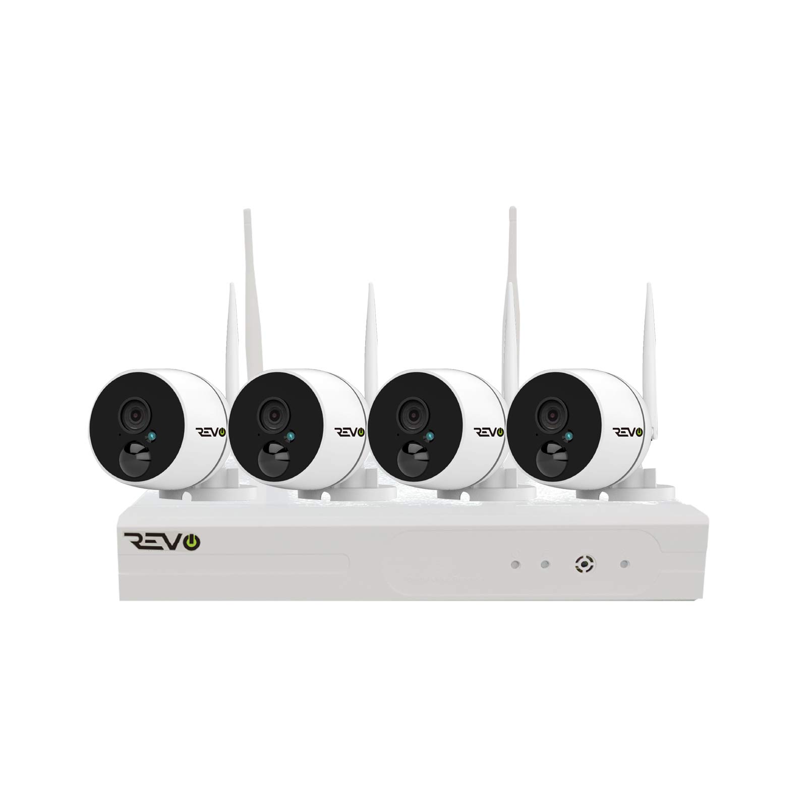 REVO America 4CH Wireless Security Camera System with 1TB NVR - 4 x 1080P HD Indoor Outdoor Bullet Cameras, Built-in PIR Motion Detection, Smartphone Remote Access - Ideal for Home Security, Business Surveillance & Property Monitoring