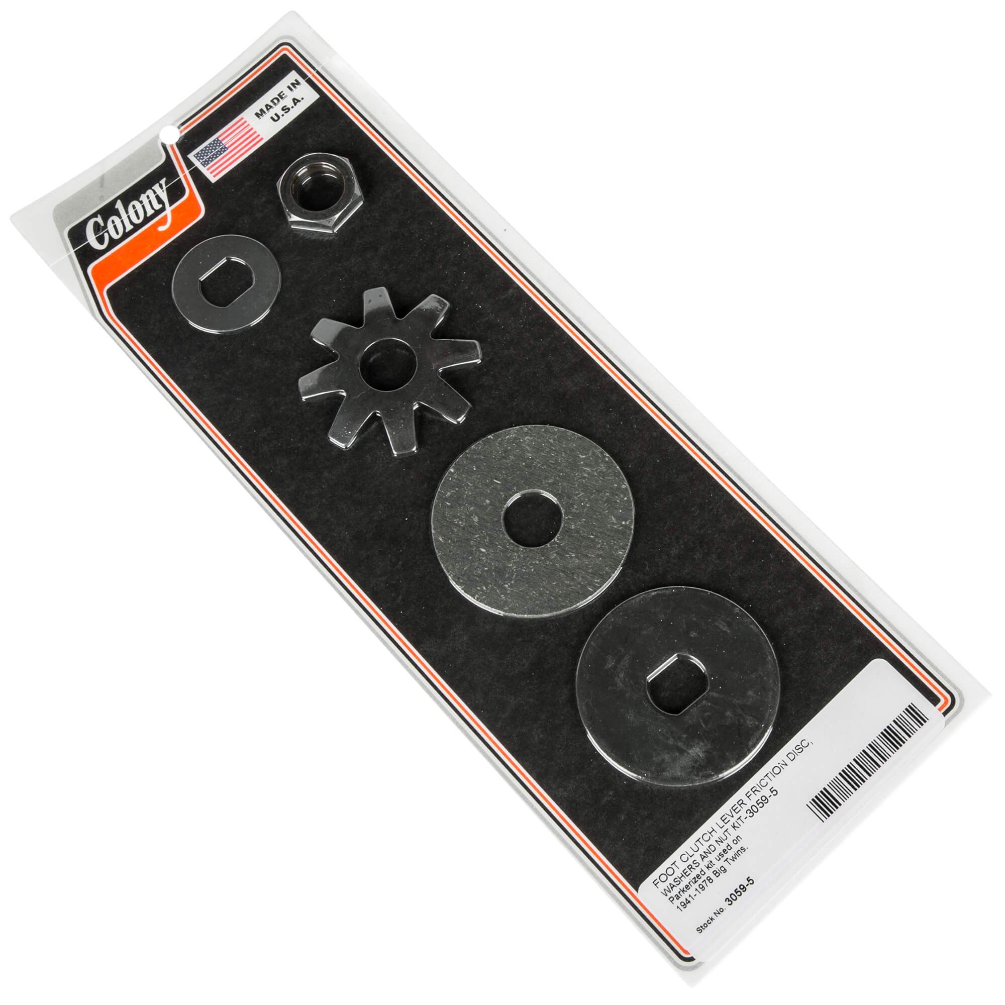 1941-1978 Harley Davidson Big Twins 5 Foot Clutch Lever Friction Disc Kit - Parkerized Finish for Smooth Shifting & Durable Performance - Perfect for Vintage Bike Restoration & Custom Builds