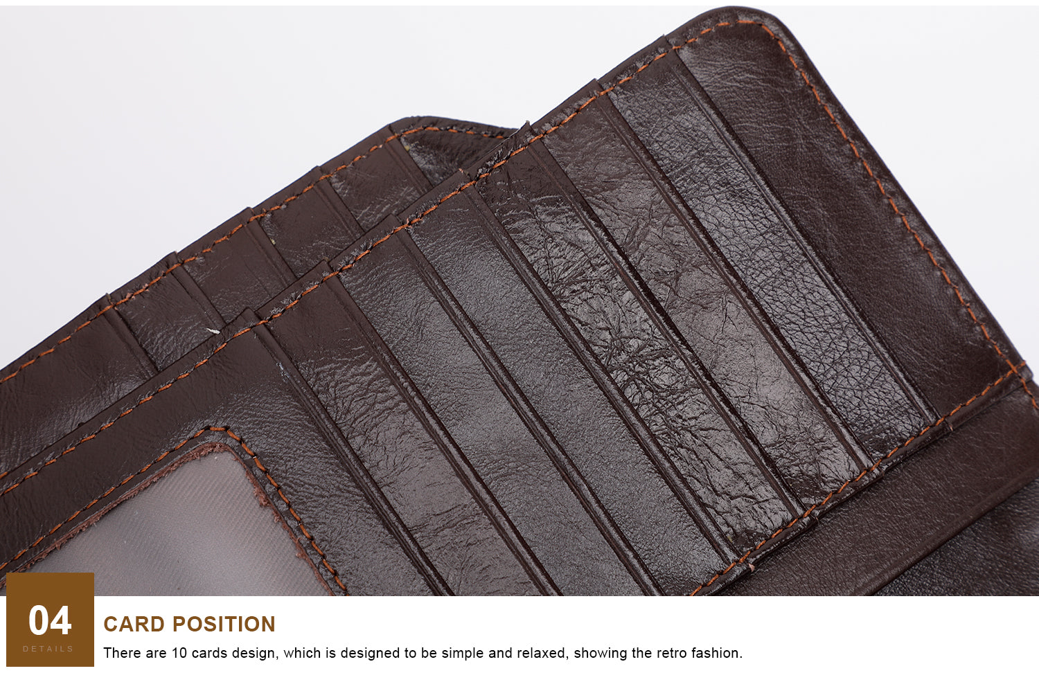 Men's Leather Trifold Wallet with RFID Blocking & Multiple Card Slots - Slim Design for Everyday Carry, Travel & Business Use