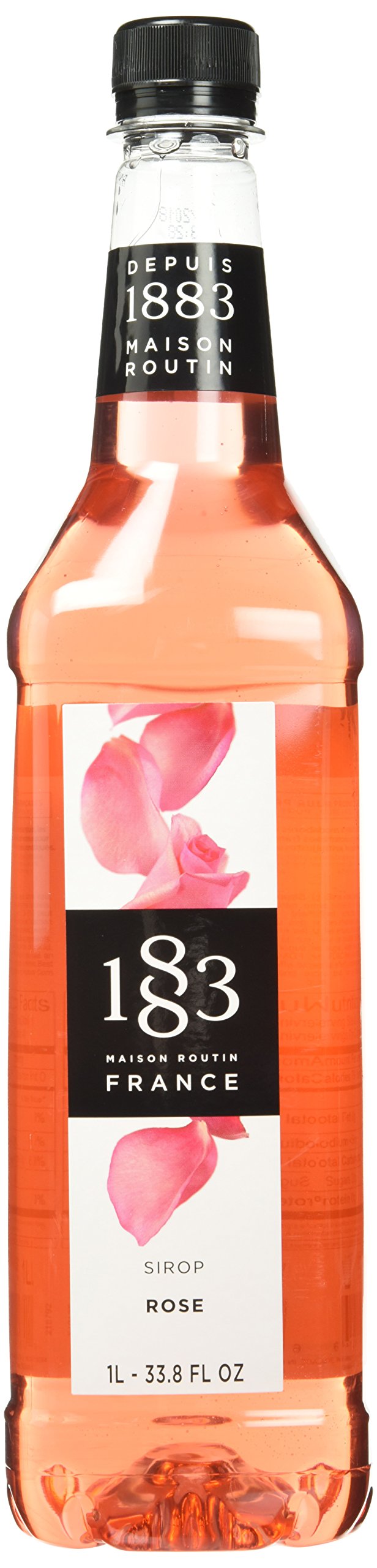 Maison Routin 1883 Rose Syrup - 1000ml Premium Glass Bottle for Cocktails, Desserts & Baking | Floral Flavor Enhancer for Drinks, Pastries & Gourmet Recipes