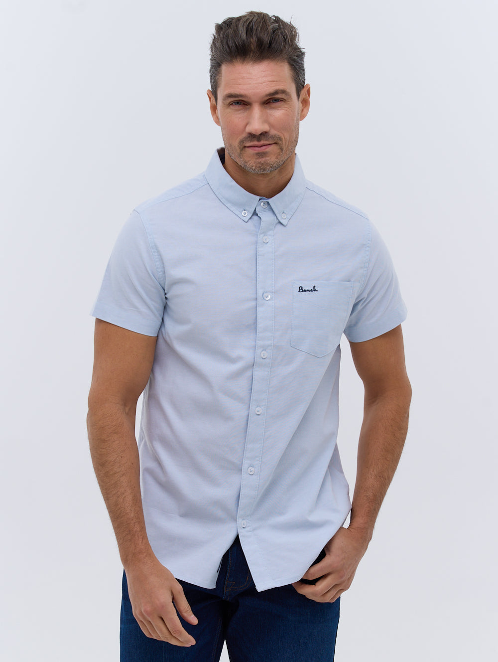 Bowdon Men's Short Sleeve Oxford Shirt - Casual Button Down Shirt for Business, Office & Summer Wear - Breathable Comfort Fit Dress Shirt for Men