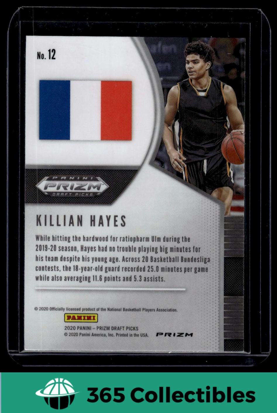 2020 Panini Prizm Draft Picks Collegiate Killian Hayes Green #12 Basketball Card - ULM Rookie Collectible for NBA Fans & Sports Memorabilia Enthusiasts