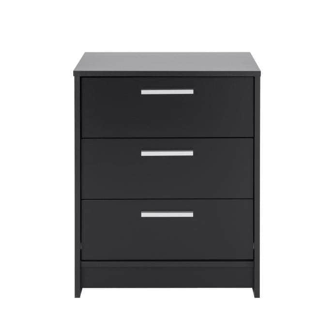 Black 3-Drawer Nightstand - Modern Bedside Table with Storage for Bedroom, Living Room & Office | Studio Essentials Collection