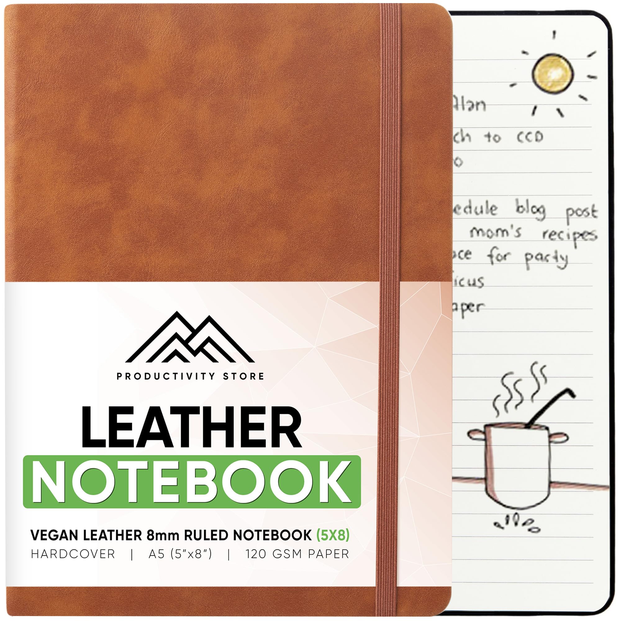 Premium Vegan Leather Notebook & Journal - A5 5