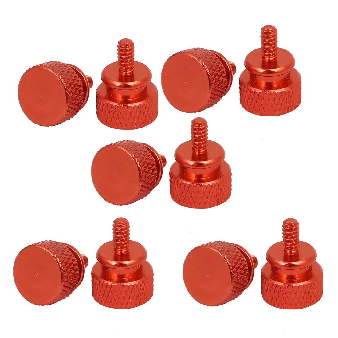 10 Pack Orange Knurled 6-32 Thumb Screws for PC Computer Case - Fully Threaded, Easy Grip for PC Building & Hardware Assembly