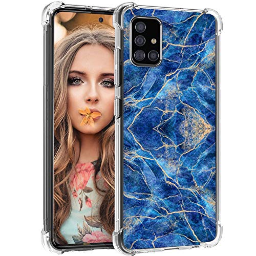 Samsung Galaxy A51 Case with Marble Floral Design - Shockproof TPU Protective Phone Cover for Women & Girls (Not Compatible with A51 5G) - Perfect for Everyday Use, Work & Travel