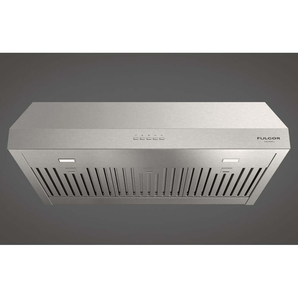 Fulgor Milano 30 Inch 450 CFM Stainless Steel Under Cabinet Range Hood - F4UC30S1 | Powerful Kitchen Ventilation for Smoke & Odor Removal | Perfect for Modern Home Cooking