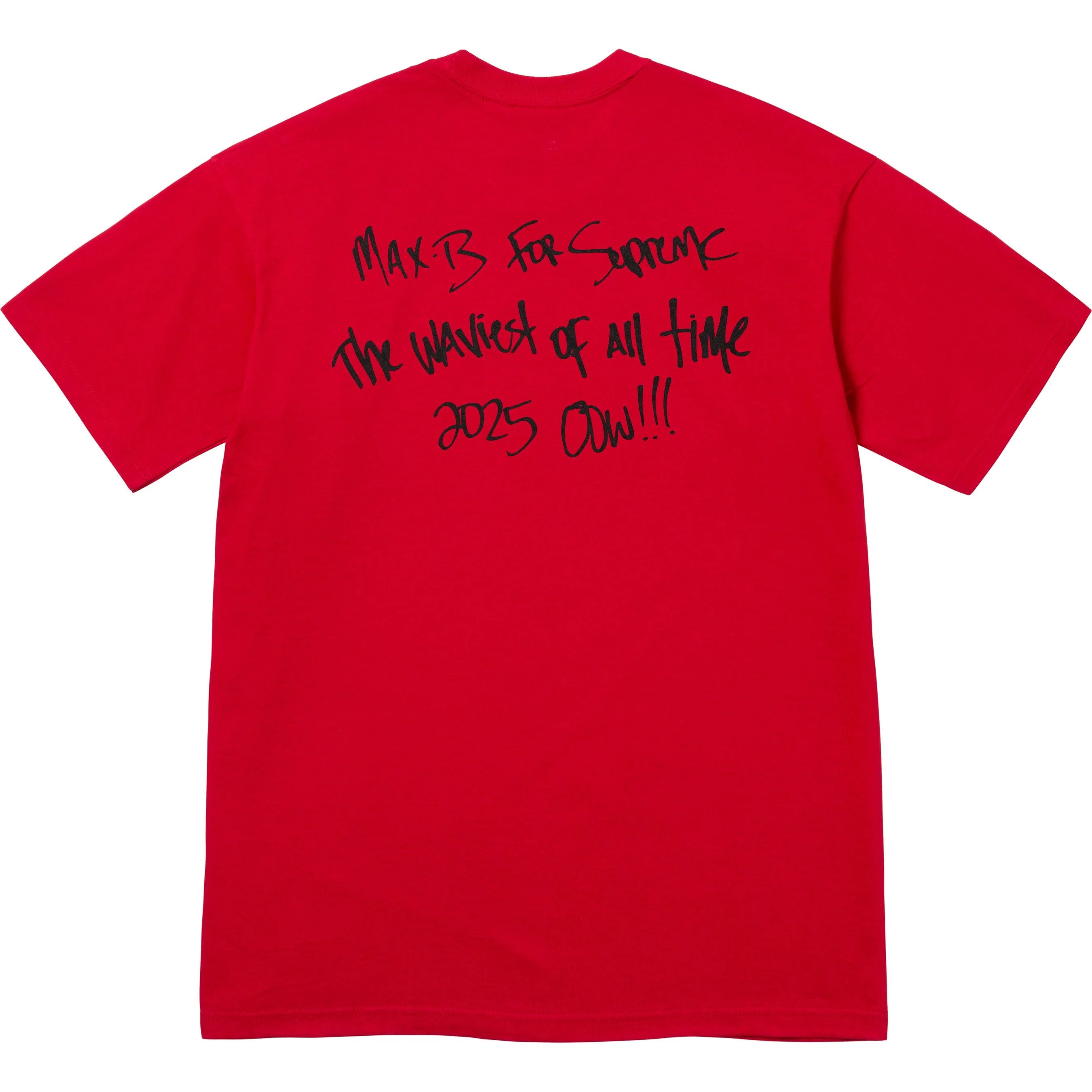 Supreme Max B T-Shirt - Red Cotton Streetwear Tee for Men | Casual Wear, Hip Hop Fashion & Urban Style