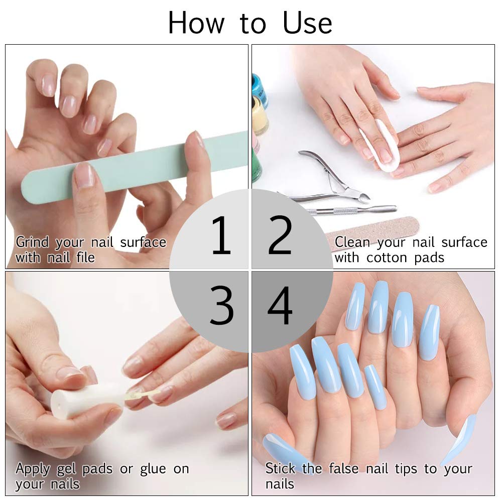 120PCS Fake Nails Tips Kit - Natural False Nails Full Cover Set for Nail Salons & DIY Manicure - Perfect for Home Nail Art, Salon Use & Party Glam Looks