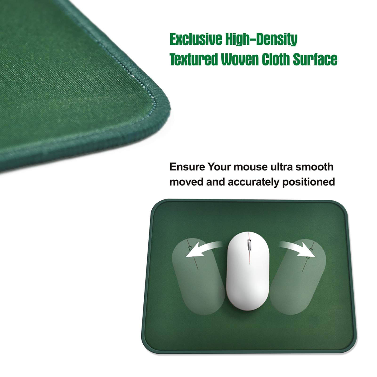 Premium Stitched Edge Gaming Mouse Pad - Non-Slip Rubber Base, Textured Surface for Precision Control (10.2x8.3x0.12in) | Ideal for Laptop, PC, Home & Office Use | Perfect for Gaming, Work & Daily Computing Tasks