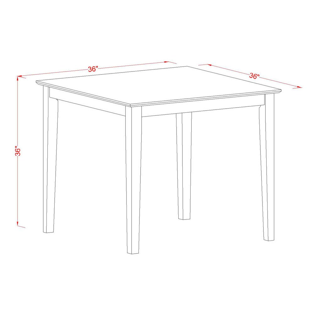 East West Furniture 5-Piece Counter Height Dining Set - 36x36 Inch Square Kitchen Table with 4 Chairs, Mahogany Finish - Perfect for Small Spaces, Breakfast Nooks & Modern Apartments