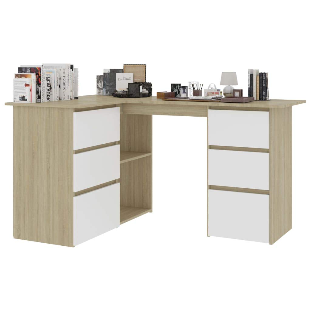 Industrial Style Home Office Desk with Drawers - 57.1