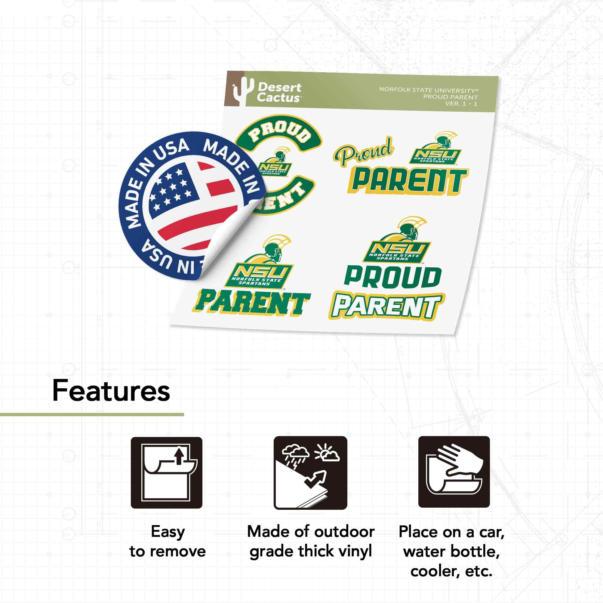 Norfolk State University Desert Cactus Vinyl Decal Sticker - Waterproof Laptop, Car, Water Bottle, Scrapbook Decoration - Perfect for College Pride, Dorm Decor & School Spirit Accessories