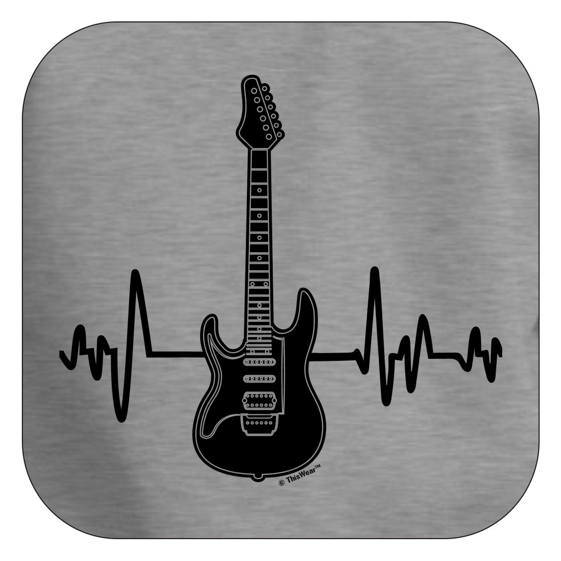 Premium Electric Guitar Heartbeat Music Crewneck Sweatshirt - Rock Band Merch, Concert Outfit & Casual Streetwear for Musicians & Music Lovers
