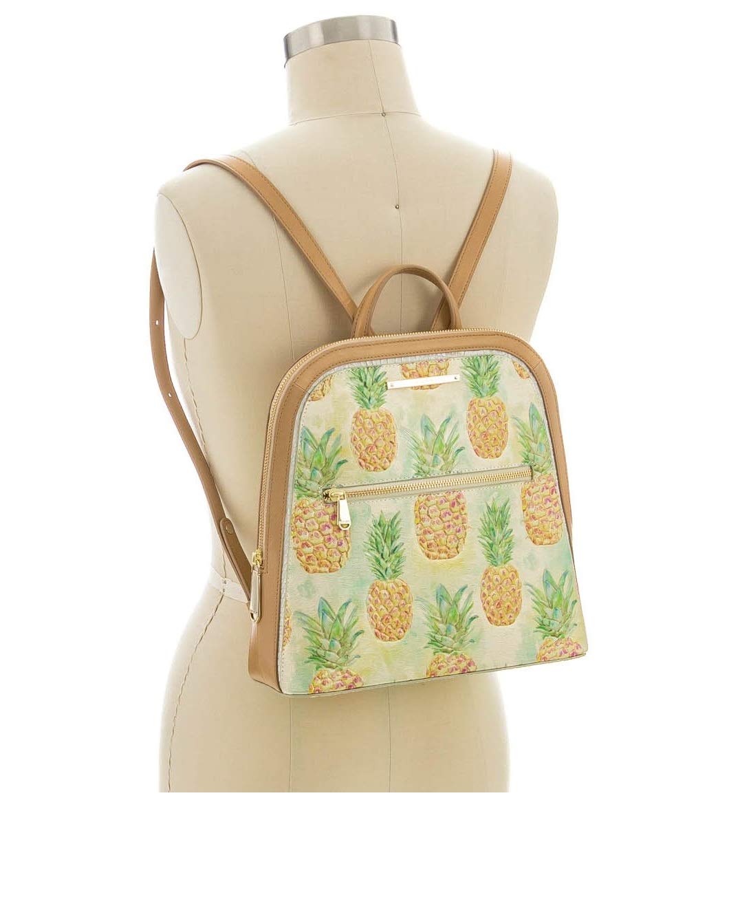 BRAHMIN Women's Pineapple Felicity Backpack - Stylish Leather Handbag for Work, Travel & Daily Use | Pompano Collection in Multi-Colored Design