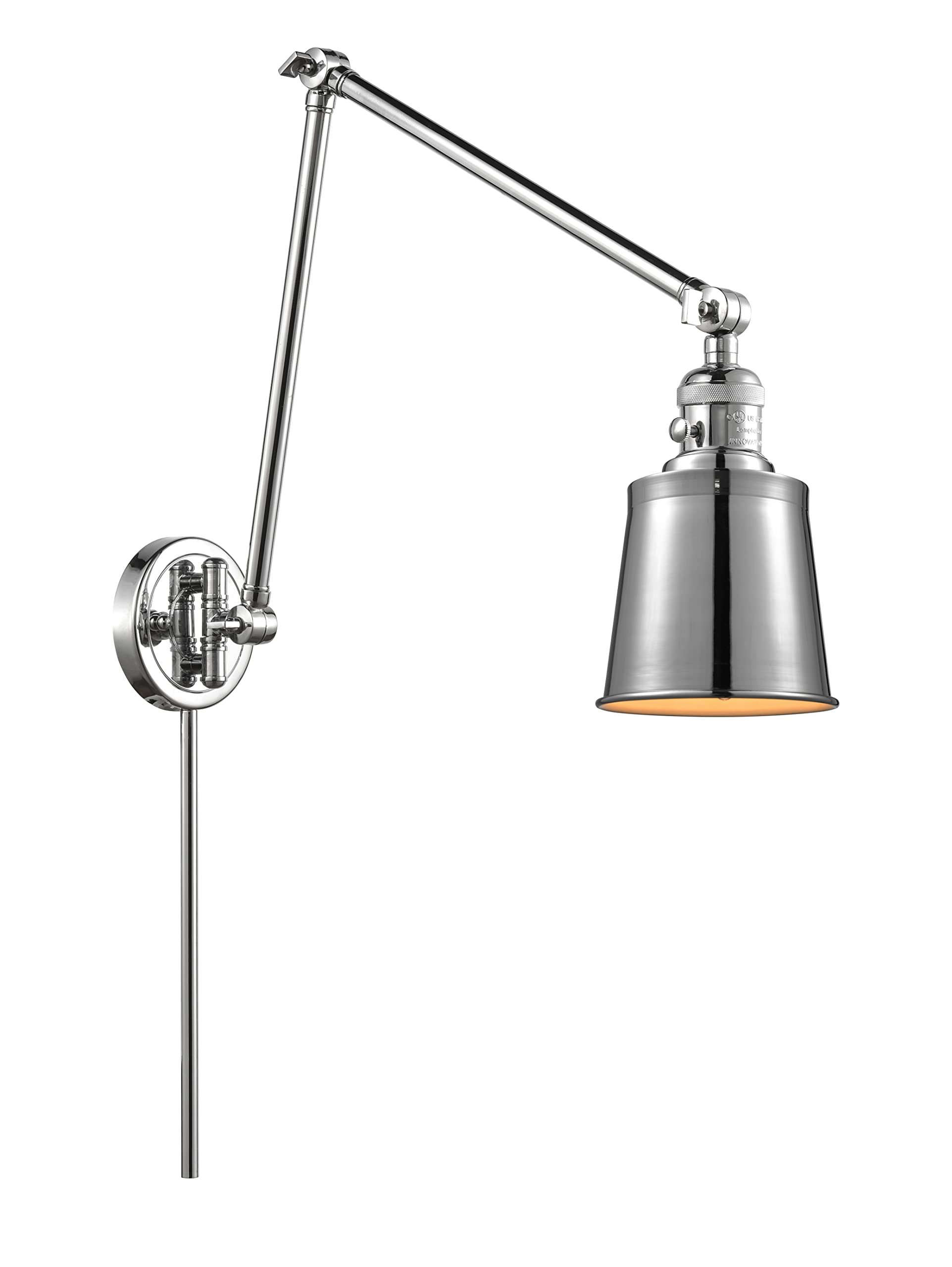 Innovations Lighting 238-PC-M9-PC-LED Addison 1-Light Swing Arm Wall Sconce - Franklin Restoration Collection - Perfect for Bedroom, Living Room & Office Lighting
