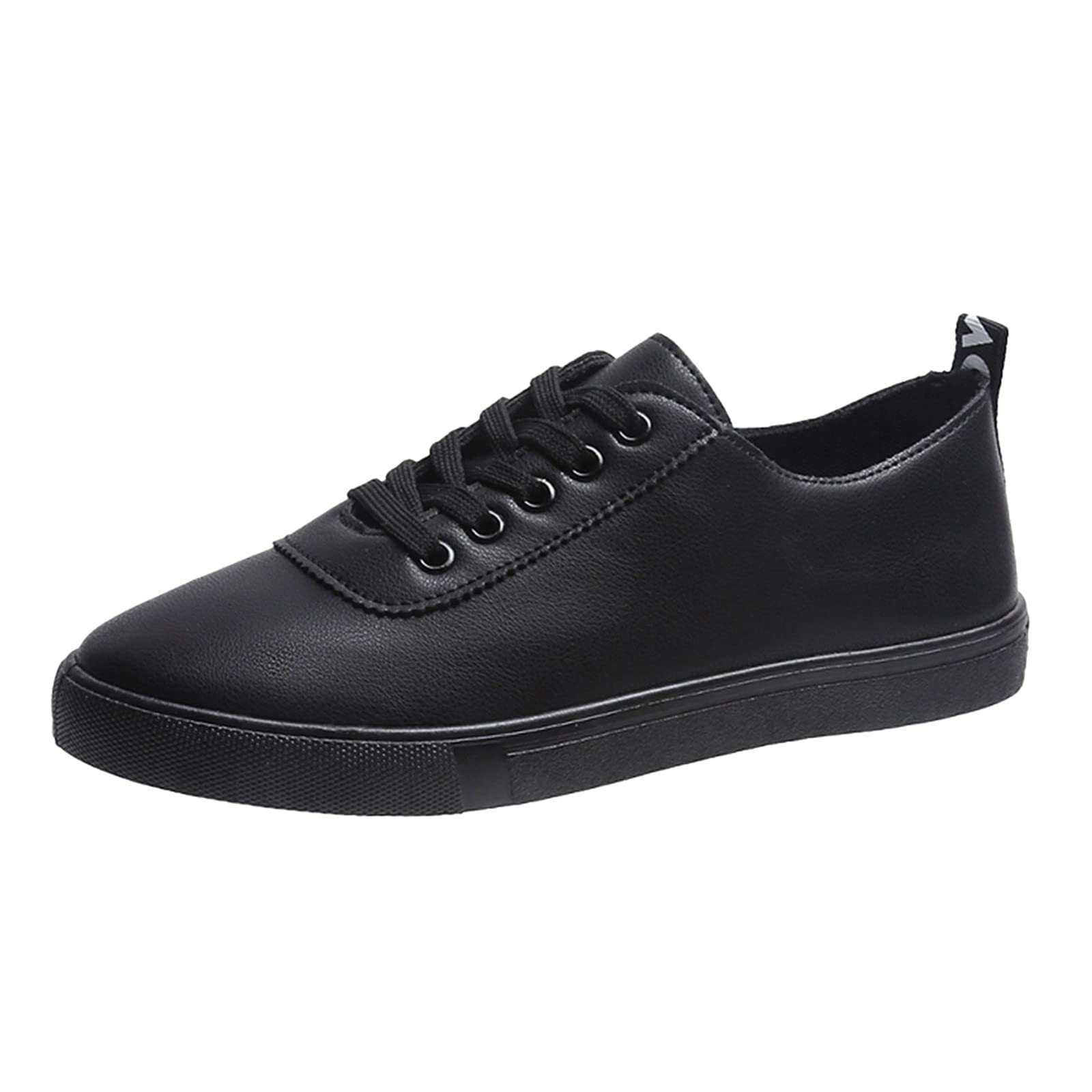 Women's Casual Flat Shoes - Comfortable Lace-Up Round Toe Sneakers for Summer & Autumn | Solid Color Unisex Design | Size 8 | Perfect for Walking, Work & Everyday Wear