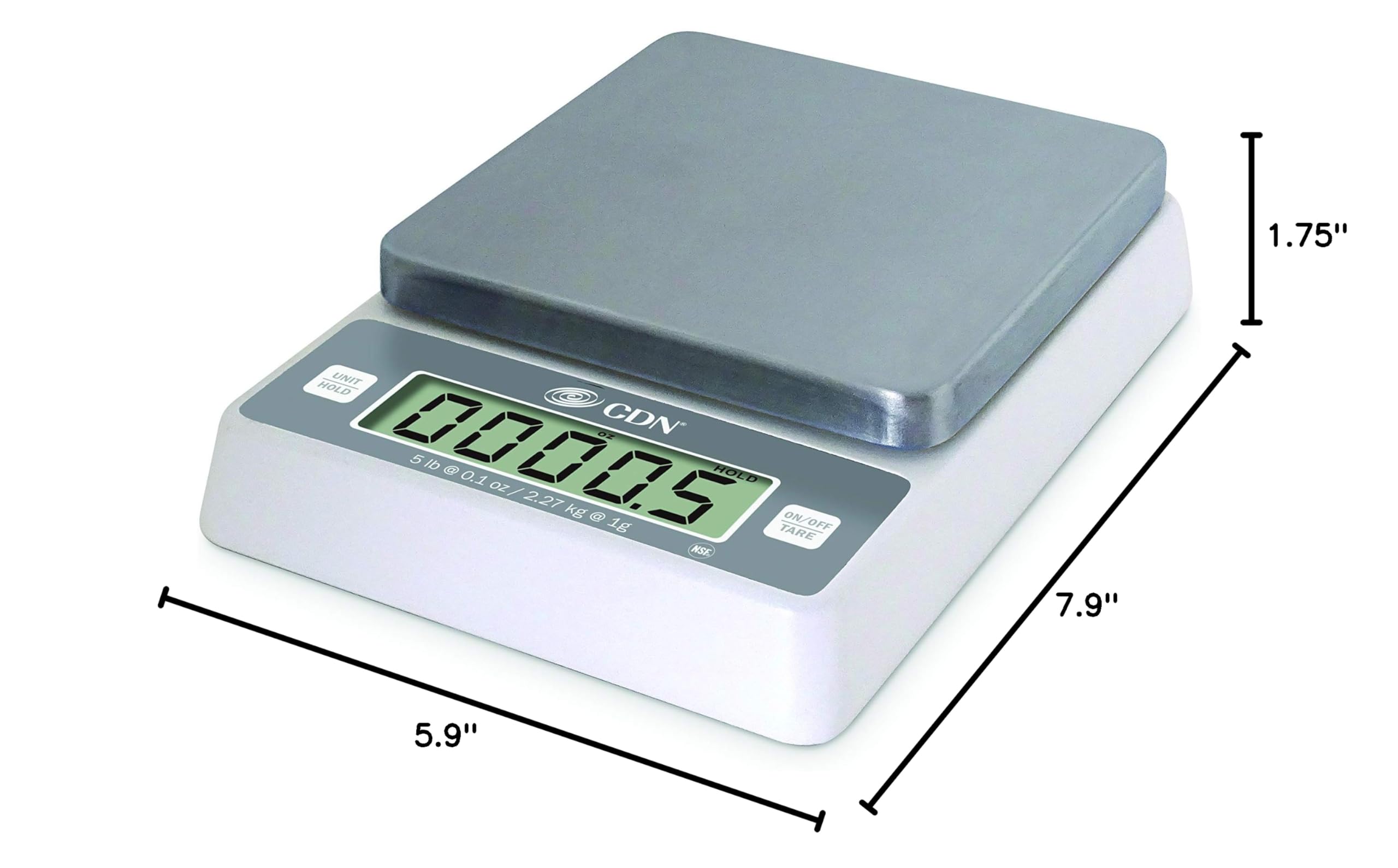 CDN SD0502 Pro Digital Kitchen Scale - 5 lb Capacity, 0.1 oz Precision, Compact Design (1.75