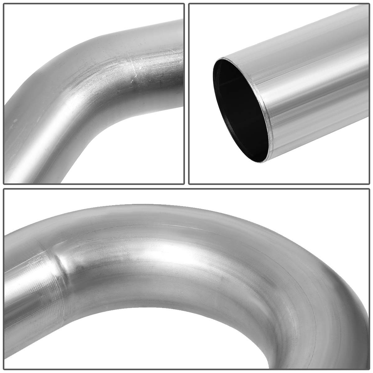DNA Motoring ZTL-225RAW 16-Piece 2.25-Inch OD Mandrel Bent Exhaust Pipe Kit - Straight & Curved Pipes for Custom Car Exhaust Systems - Perfect for Performance Upgrades, Hot Rods, and DIY Automotive Projects