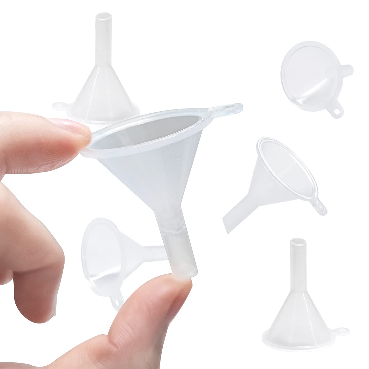 30 Pcs Small Mini Clear Plastic Funnels - Perfect for Lab Bottles, Essential Oils, Perfumes, Spices, Sand Art & Powder - Ideal for DIY Crafts, Science Experiments & Kitchen Use