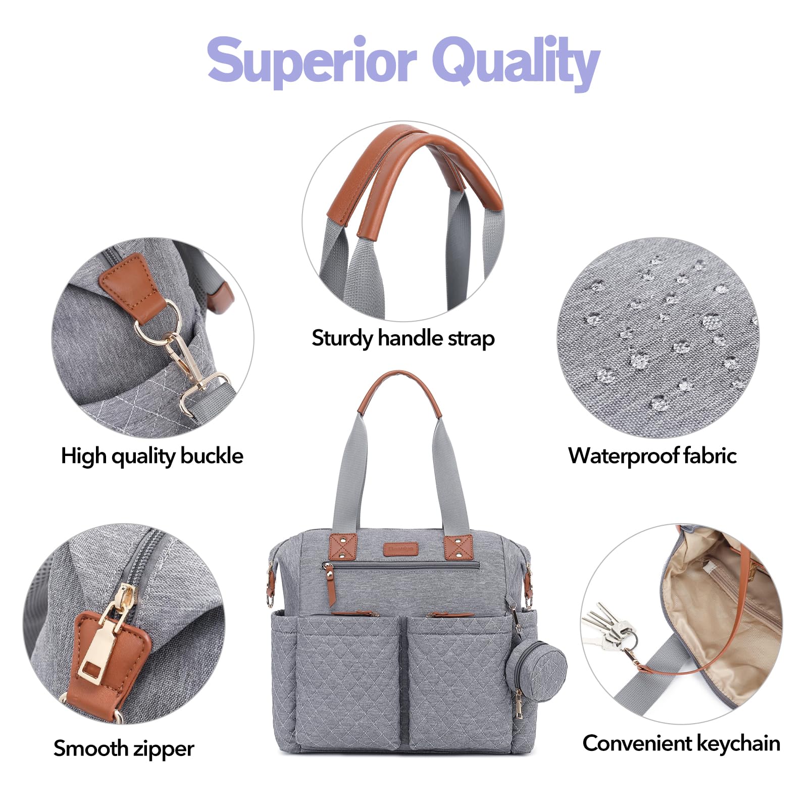 Large Capacity Diaper Bag Backpack for Women & Men - Waterproof Baby Tote with Pacifier Case & Changing Pad - Perfect Travel Diaper Bag for New Moms & Dads - Ideal for Daycare, Airport Travel & Family Outings