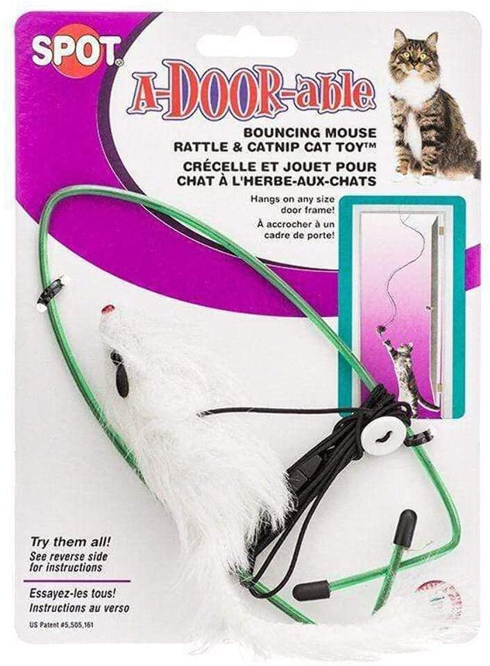 A-Door-Able Real Fur Cat Toy Mouse - Natural Soft Fur for Play & Training - Perfect for Indoor Cats & Kittens to Chase & Pounce