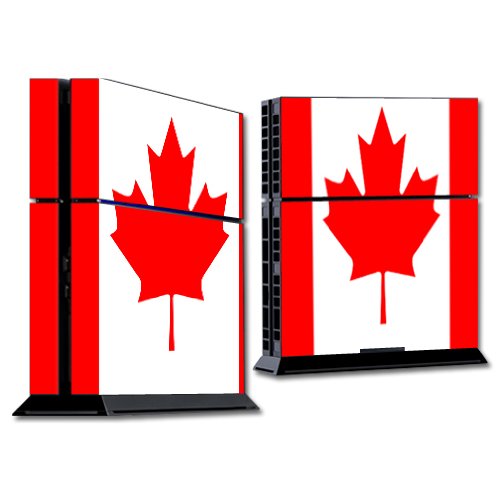MightySkins Custom Vinyl Skin Wrap Sticker for Sony PlayStation 4 (PS4) Console - Durable Canadian Flag Design - Perfect for Gaming Setups & Home Decor